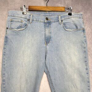 Mott & Bow Womens Boyfriend Fit Blue Jeans size 32x30 Stretch Denim Light Wash‎